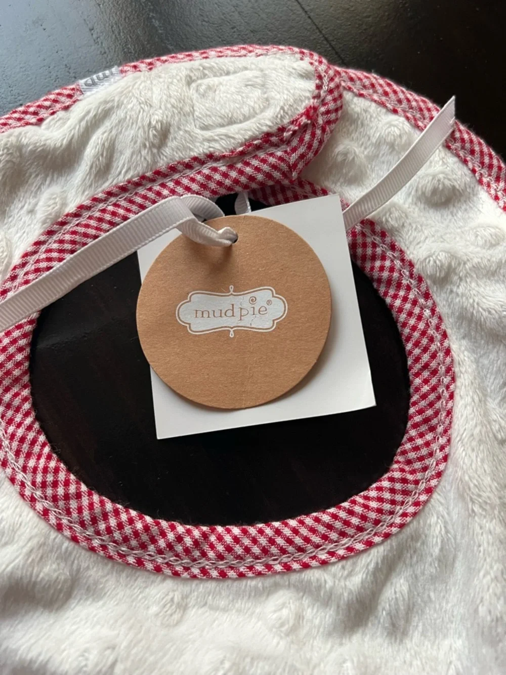 New - Mud Pie My First Christmas Reindeer Baby Bib | Red & Green